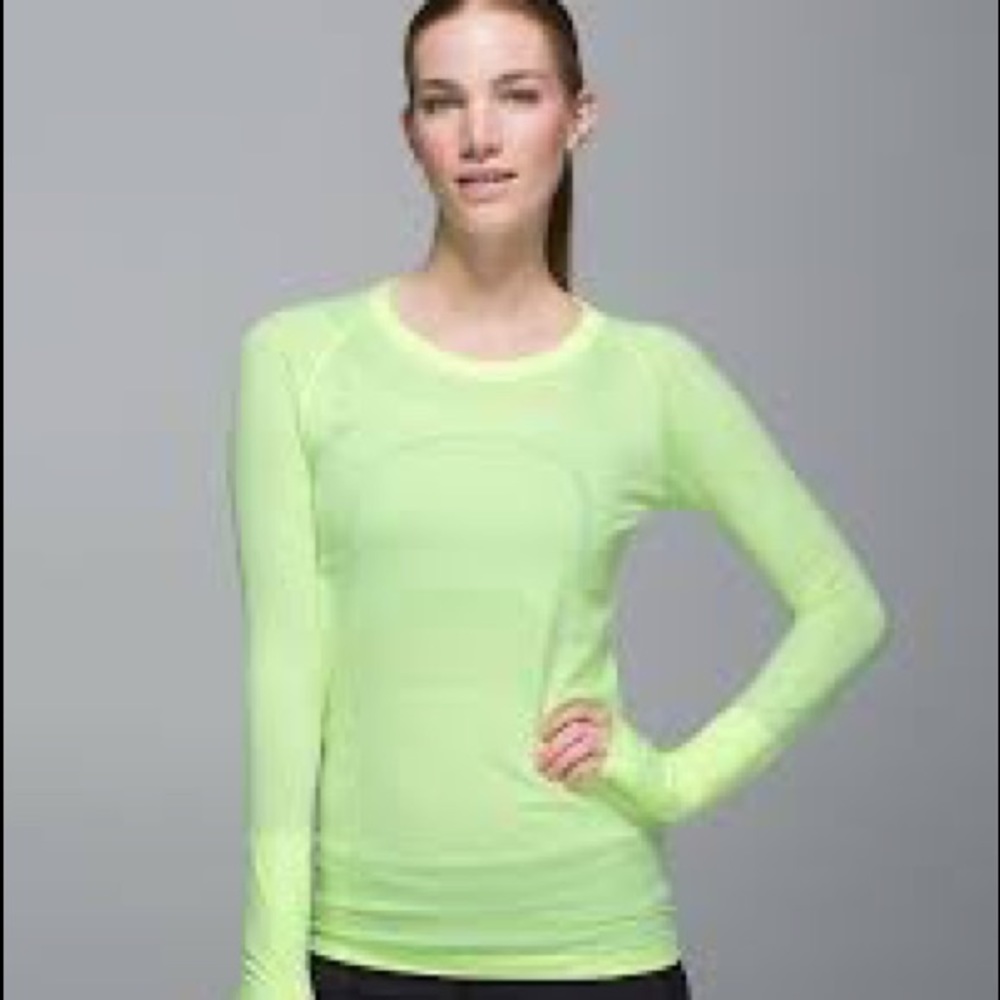Lululemon sz 8 yellow run swiftly tech ls